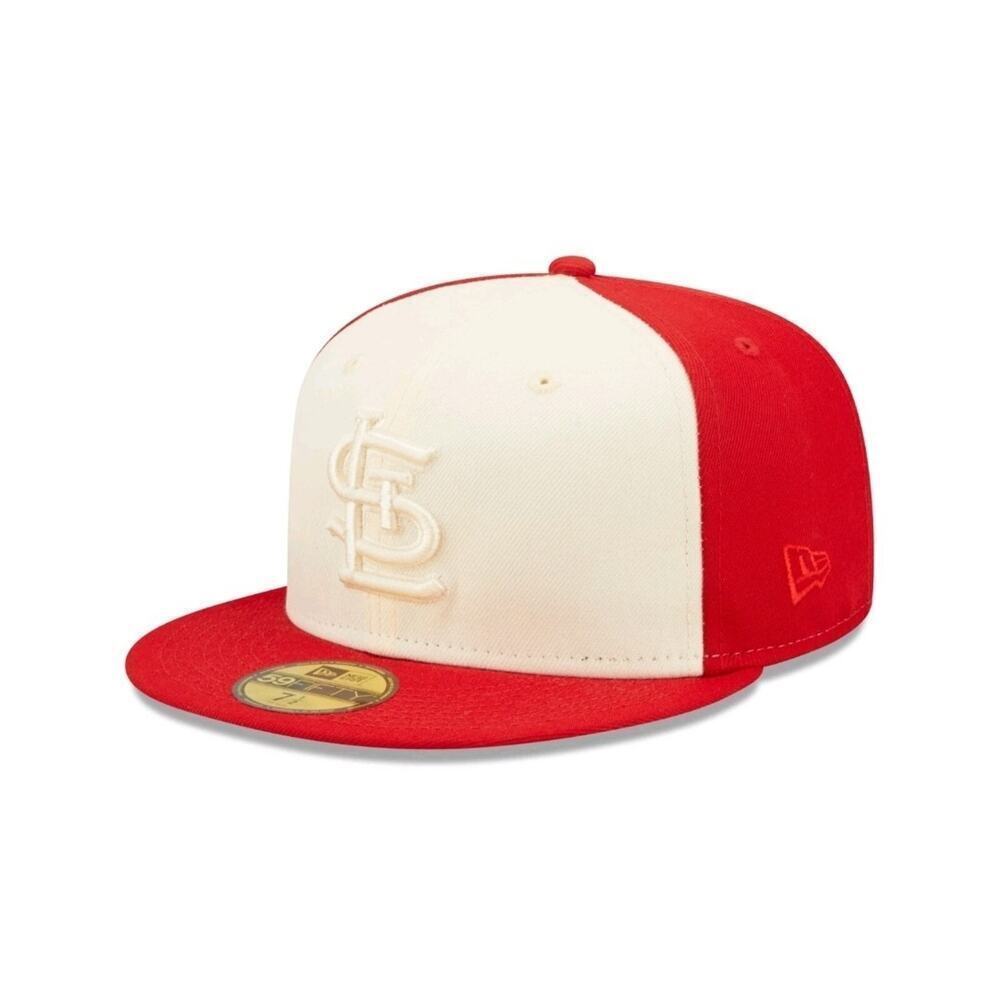 St. Louis Cardinals New Era Tonal 2 Tone Red/ Cream 59fifty Fitted Hat WS 2006